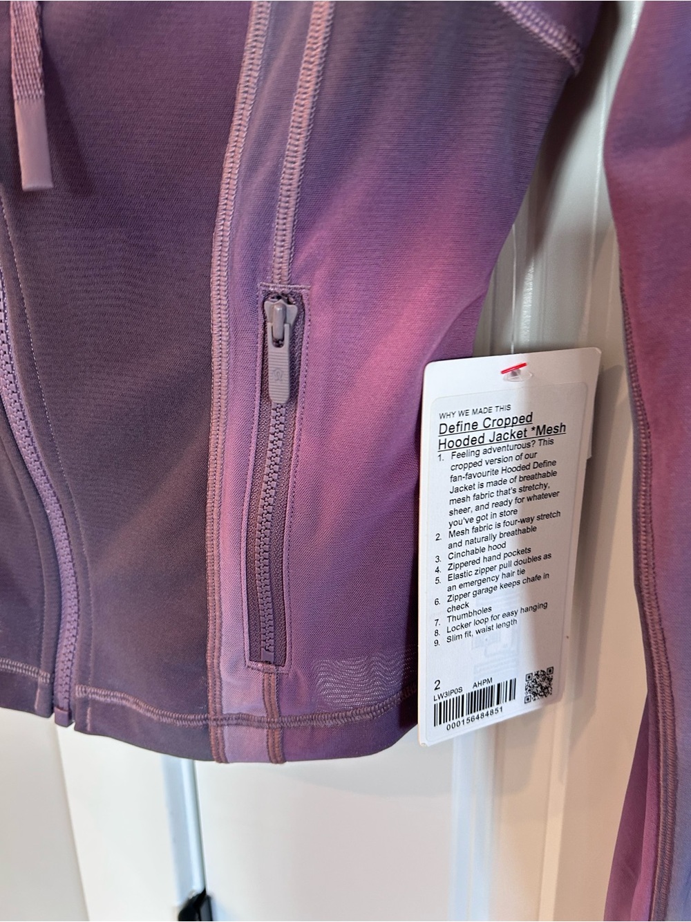 NWT Lululemon Define Cropped Hooded
Jacket Mesh Aurora Haze Purple Multi - Picture 4 of 7